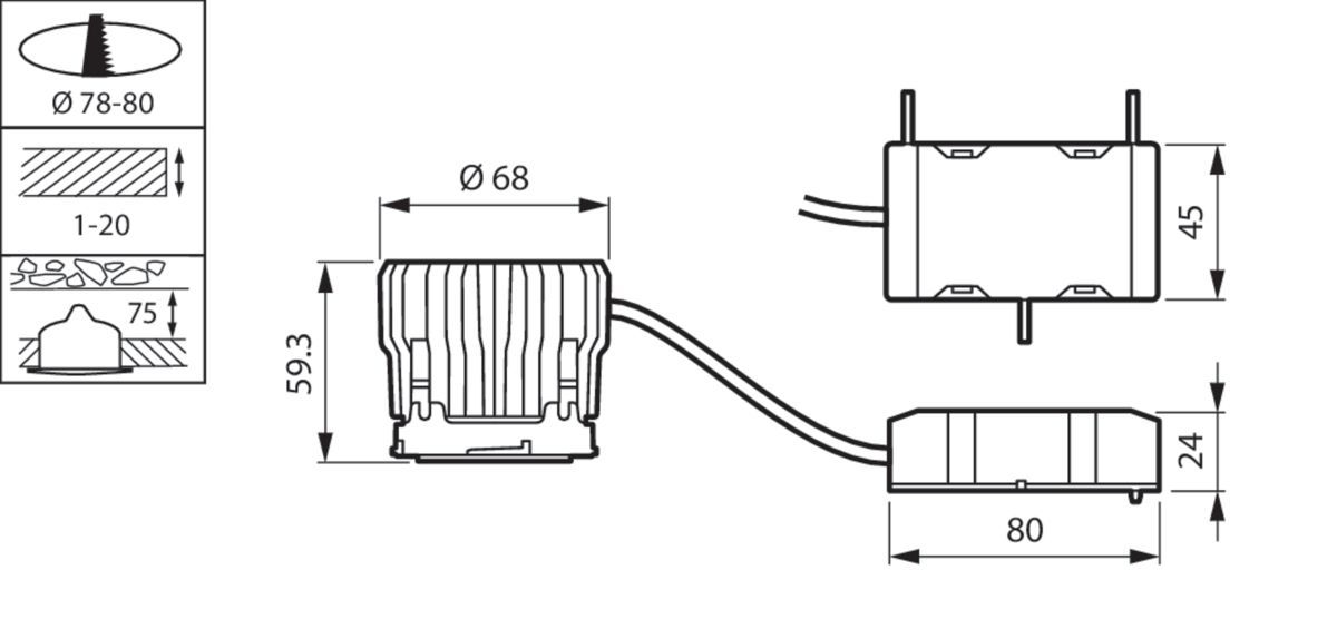 LED-Modul 10,2W 1LED CoreLine 220-240V 4000K LEDmodul 950lm 38°