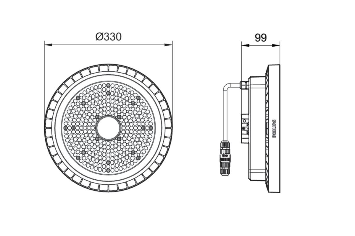 LED-Hallenleuchte 126W CoreLine Highbay 4000K 1LED 20000lm Konv IP65
