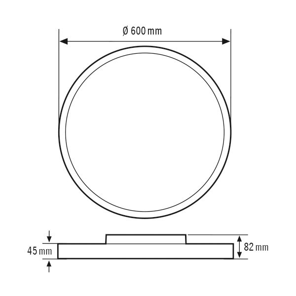 LED-Anbauleuchte 47W 4000K 5700lm ws Konv Dimmung DALI IP20 Ø600x82mm