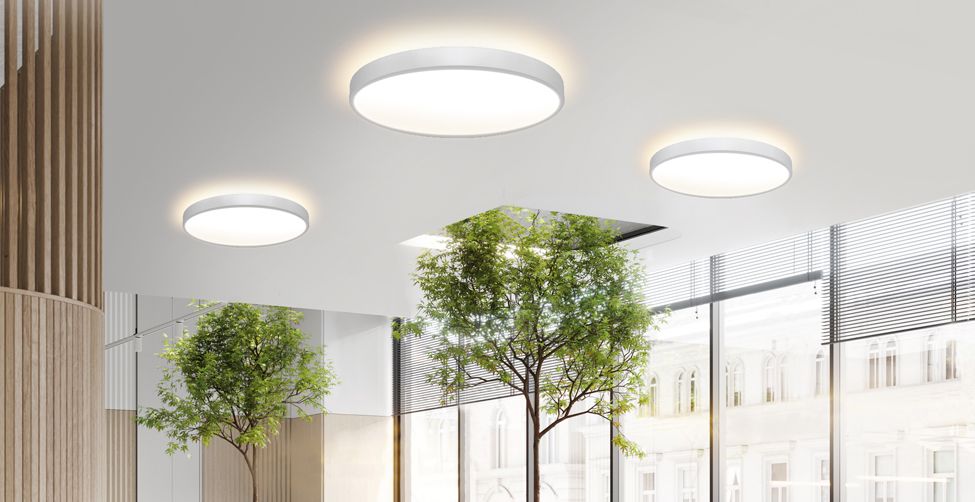 LED-Anbauleuchte 80W 3000K 9400lm ws Konv Dimmung DALI IP20 Ø900x87mm