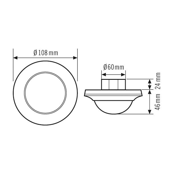 Präsenzmelder UP 180-360° 230V sw mt IP20 fernb 2300W
