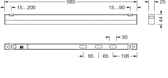 LED-Lichtleiste 7W Batten 3000-5000K si 1000lm 1LED EVG IP20 620x25x44mm