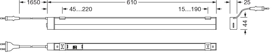LED-Lichtleiste 7W Batten 3000-5000K si 1000lm 1LED EVG IP20 m.Schalter