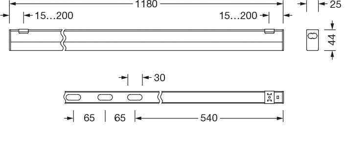 LED-Lichtleiste 14W Batten 3000-5000K si 2000lm 1LED EVG IP20 1220x25x44mm