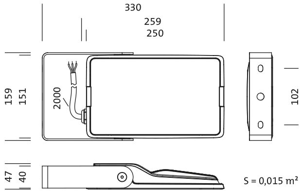 LED-Anbaustrahler 30W SiCOMPACT 3000K si 4400lm EVG 1LED Alu IP66 mt Direktans