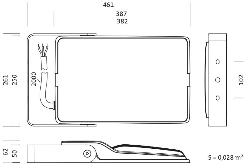LED-Anbaustrahler 100W SiCOMPACT 3000K 15000lm EVG 1LED Alu IP66 si mt