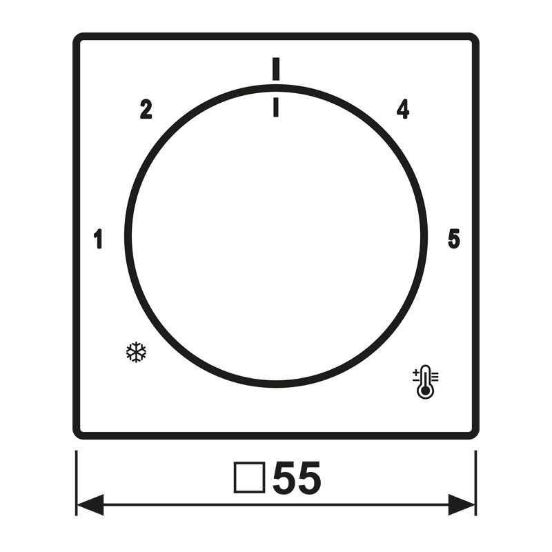 Abdeckung Raumtemp schn-ws mt div.Symbole