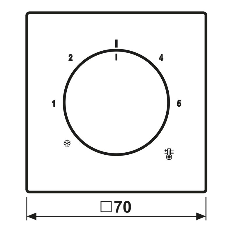 Abdeckung Raumtemp lgr div.Symbole