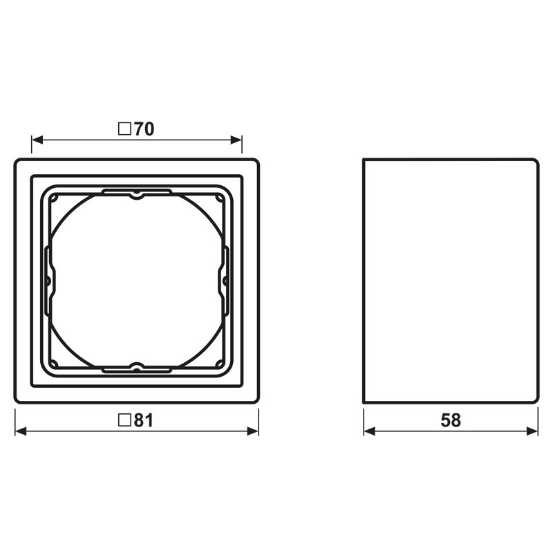 Einbaurahmen 1f aws glz Kst f.GEB-K Thermopl
