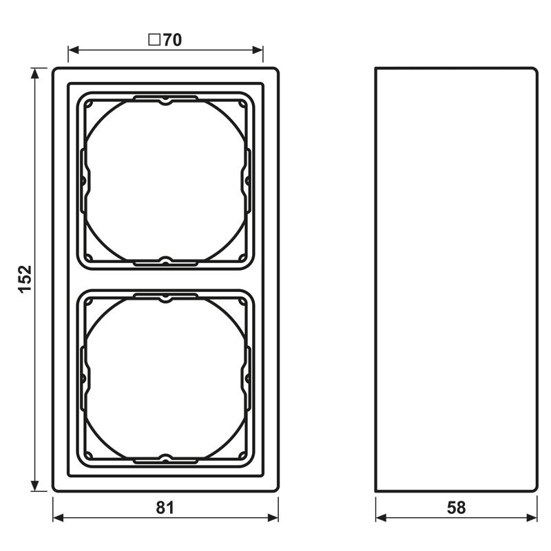 Einbaurahmen 2f aws glz Kst f.GEB-K Thermopl