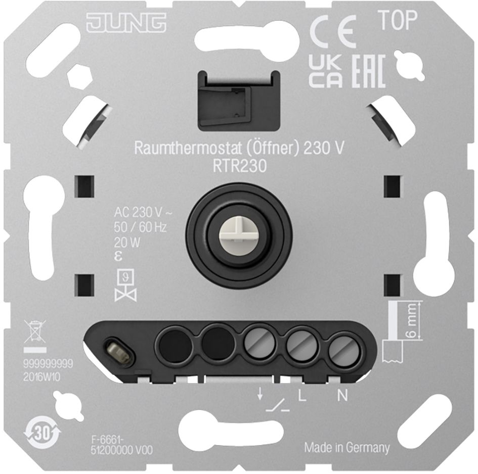 Raumthermostat 230V Schließer IP20 Widerstandssensor