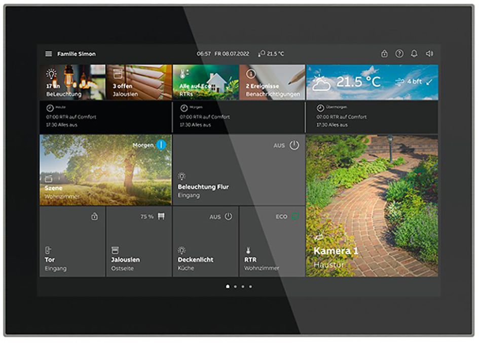 Bedientableau UP SmartTouch KNX sw/edst schwarz/edelstahl Farbe Touchfunktion