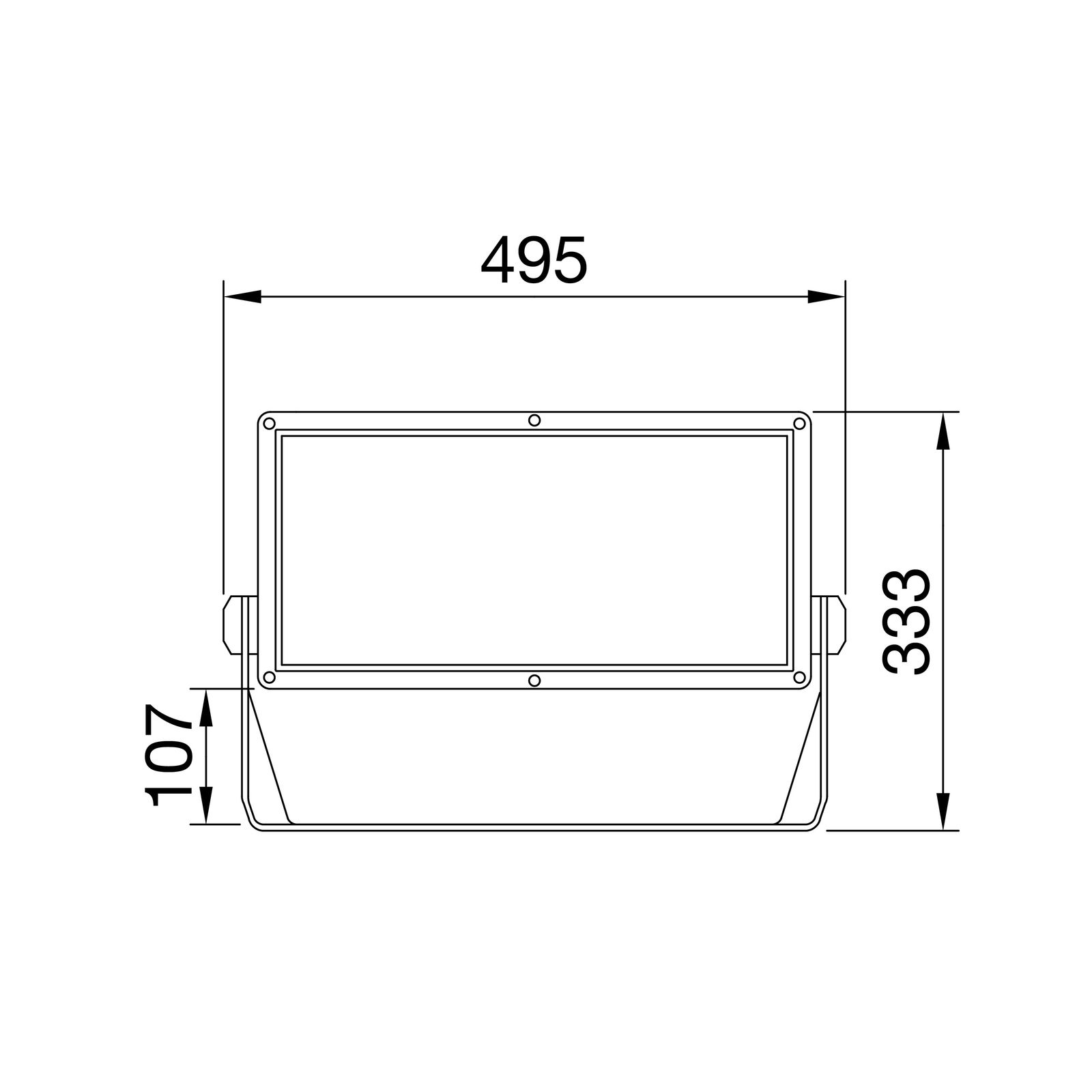 LED-Anbaustrahler 300W 4000K 43600lm Alu Konv gr mt 1LED IP66 RF:matt Direktans