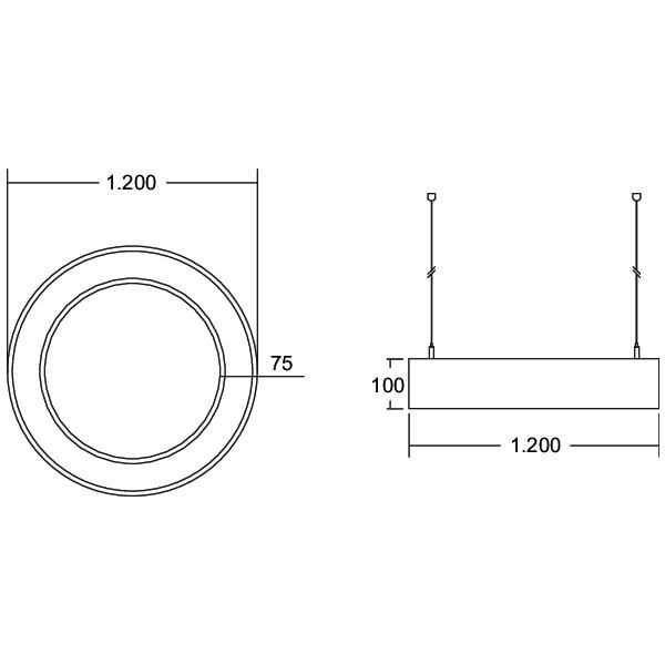 LED-Pendelleuchte 78W 3000K 8046lm Konv sym 1LED LED nicht austauschbar IP20
