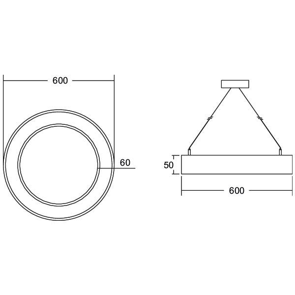 LED-Pendelleuchte 60W 3000K 6924lm Konv sym 1LED LED nicht austauschbar IP20