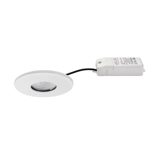 LED-Einbaustrahler 4,5W 2700-4000K 510lm Konv ws 1LED Alu IP44 mt RF:hochglänzend
