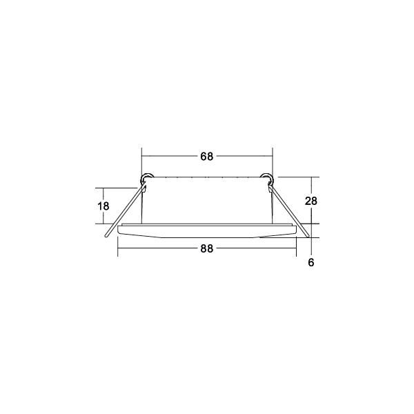 LED-Einbaustrahler 4,5W 2700-4000K 510lm Konv ws 1LED Alu IP44 mt RF:hochglänzend