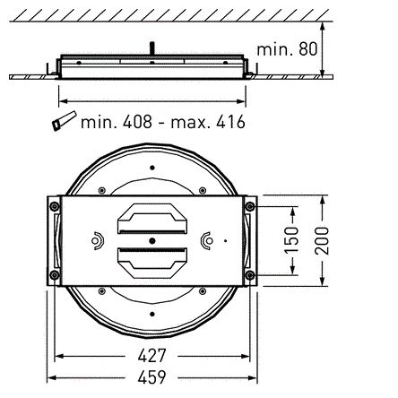 Einbaugehäuse ws Kst L459mm B425mm H53mm