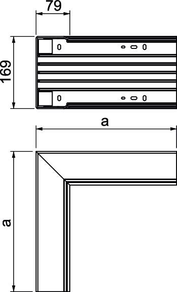 Inneneck LF-K 170x170mm rws RAL9010 UT unbeh Kst
