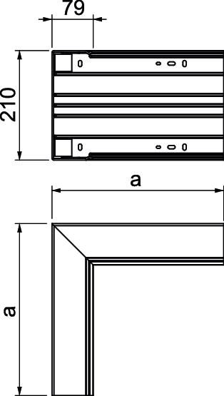 Inneneck LF-K 210x210mm rws RAL9010 UT unbeh Kst