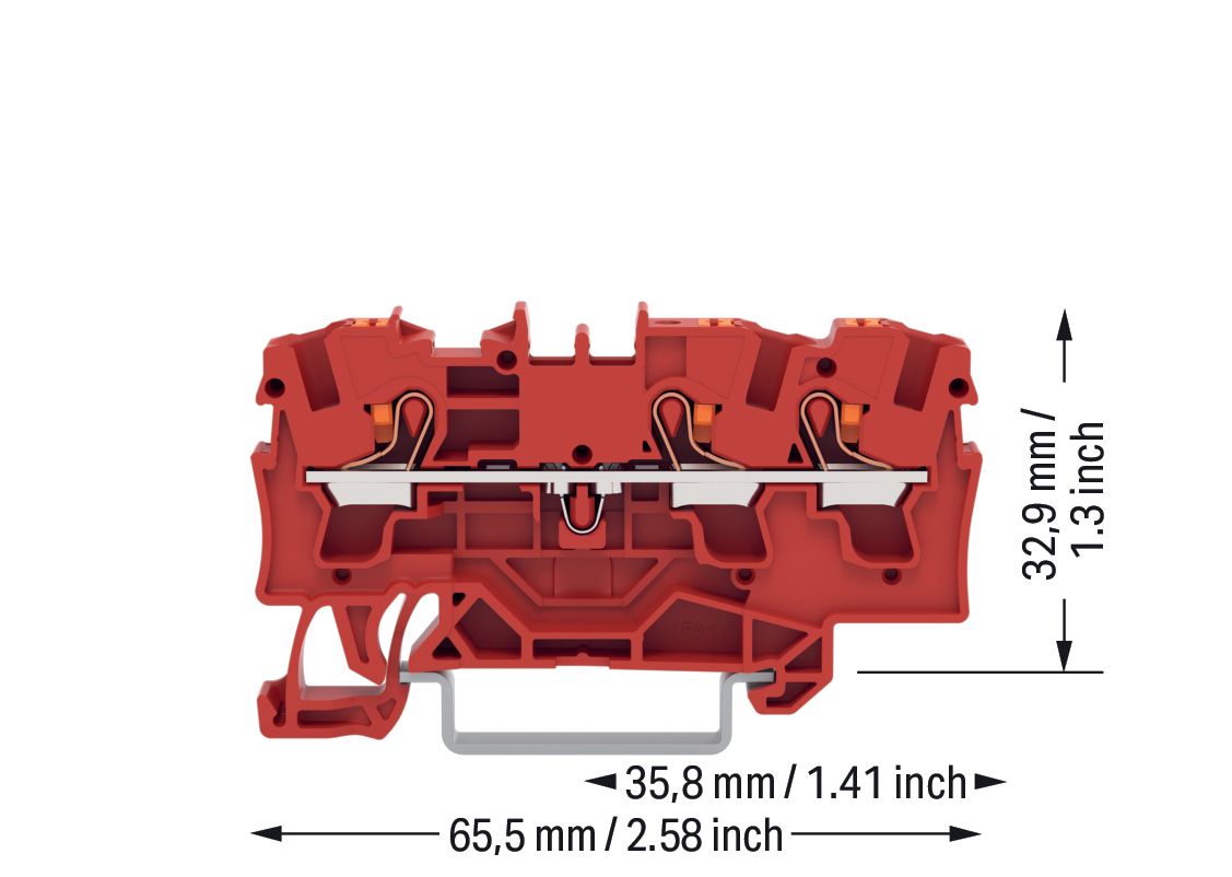 Reihenklemme 0,5-6qmm 1Etage 3kl rt 32A TS35 Hutschiene TH35