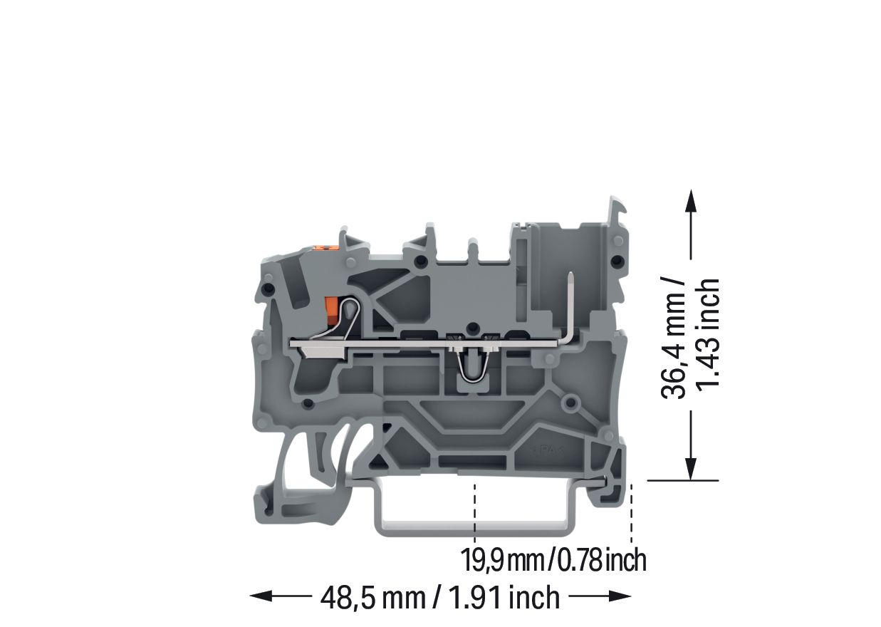 Reihenklemme 0,25-4qmm 1Etage 2kl gr 24A TS35 Hutschiene TH35