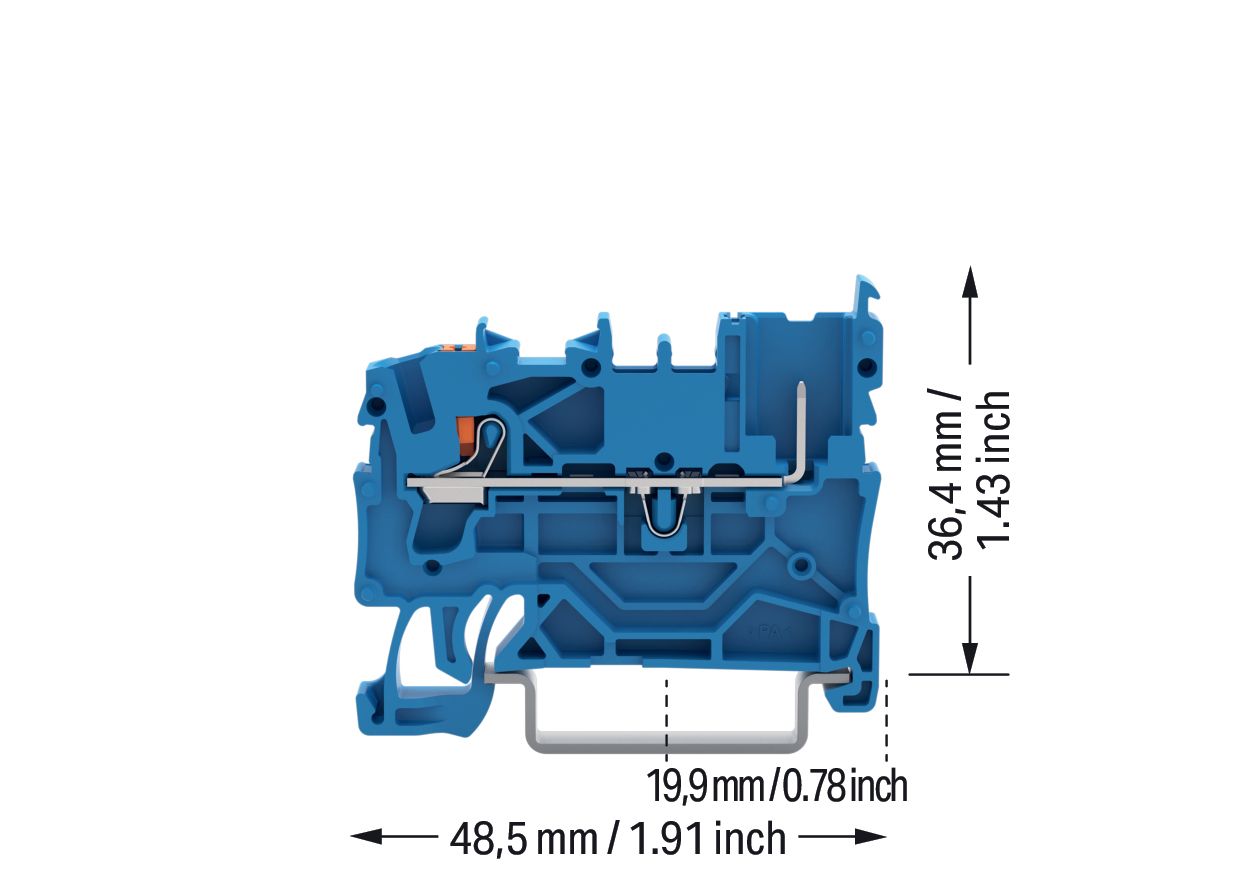 Reihenklemme 0,25-4qmm 1Etage 2kl bl 24A TS35 Hutschiene TH35