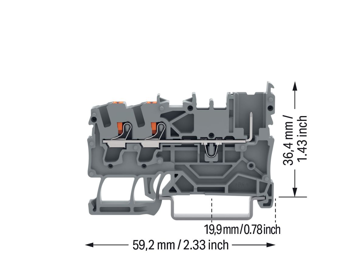 Reihenklemme 0,25-4qmm 1Etage 3kl gr 24A TS35 Hutschiene TH35
