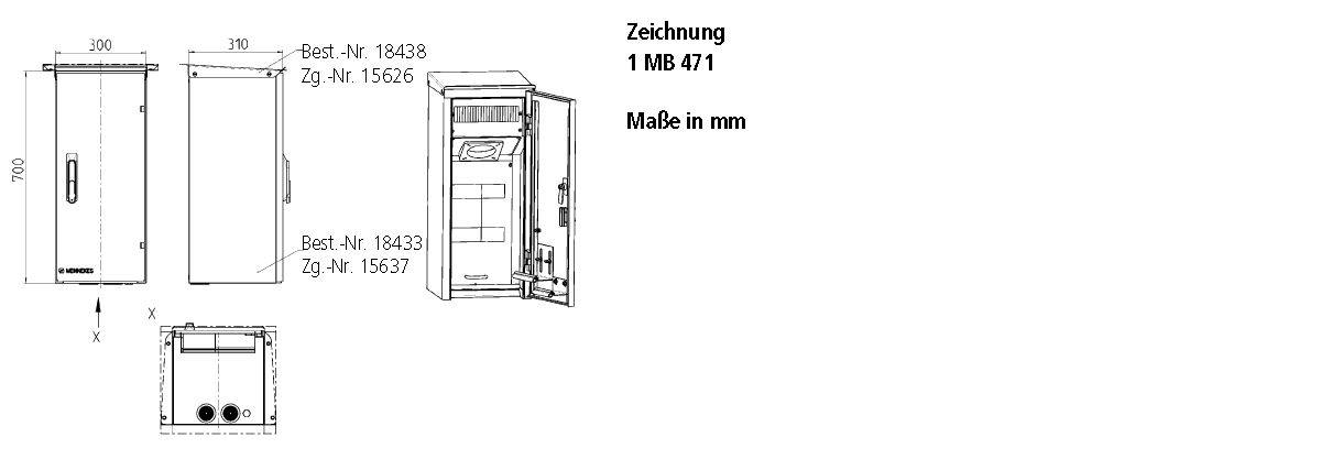 Verteilerschrank-Energie 500V ST IP44 300x700x310mm