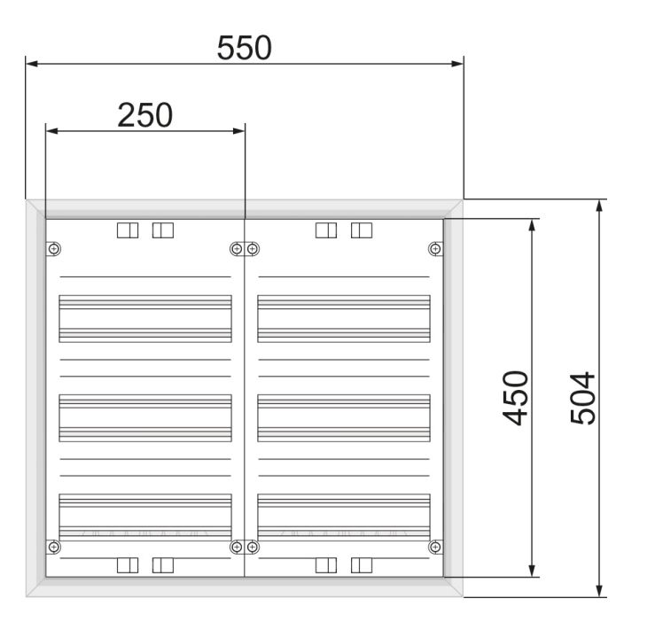 Feldverteiler AP 6x12TE ST IP44 REG 550x500x170mm