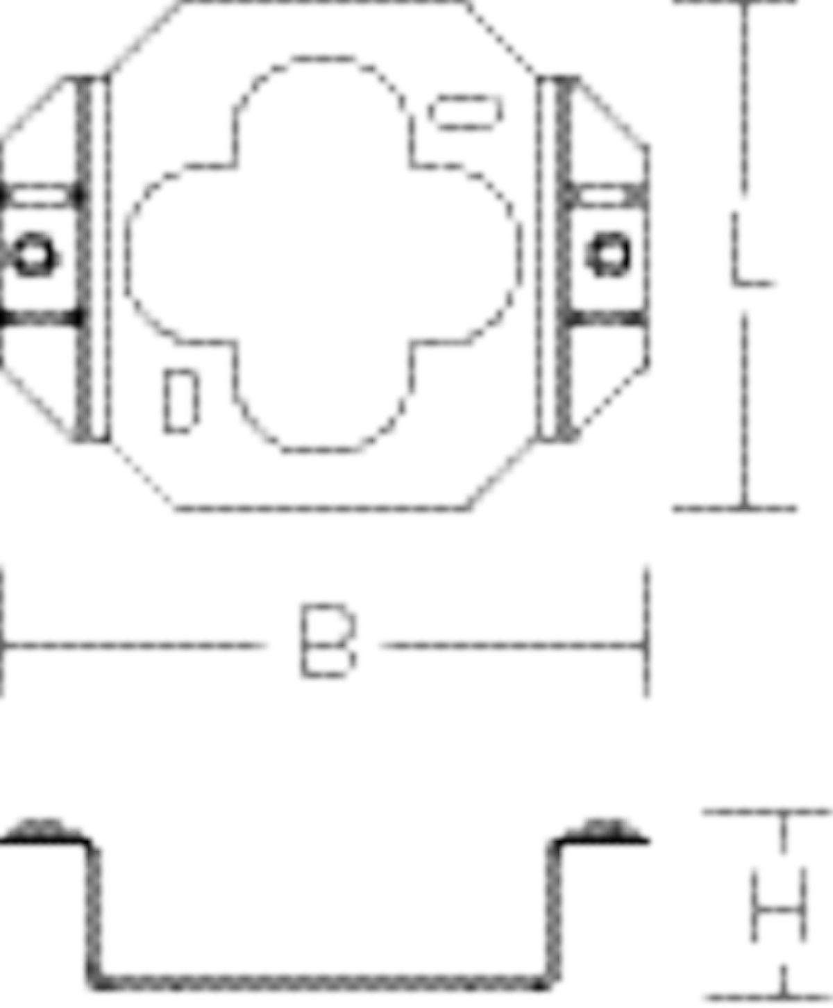 Befestigungsset ws ST L70mm B90mm H21mm