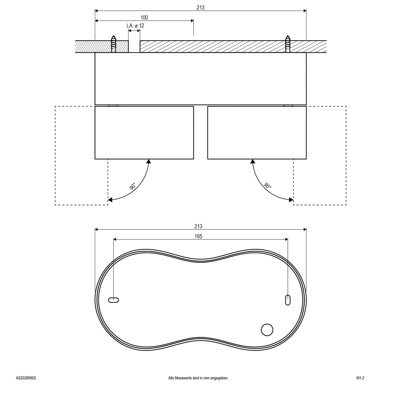 LED-Anbaustrahler 26W 3000K 2240lm Konv sw mt 2LEDs Alu IP20 RF:hochglänzend