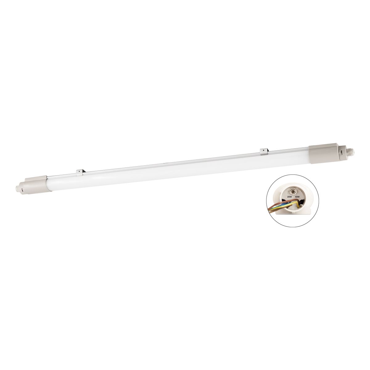 LED-Feuchtraumleuchte 20-40W 4000K Konv 4800lm ws IP65 1250x65x50mm