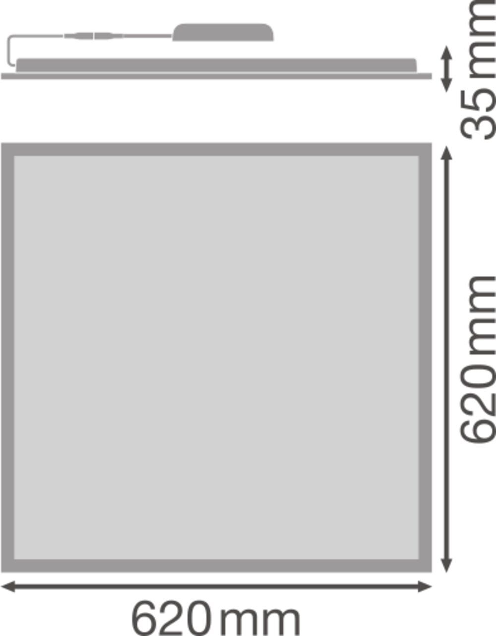 LED-Panel 620x620mm 33W 4000K 3630lm ws Konv IP20