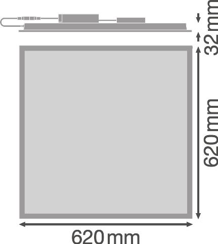 LED-Panel 625x625mm 28-33W 4000K 4320lm ws Konv IP40