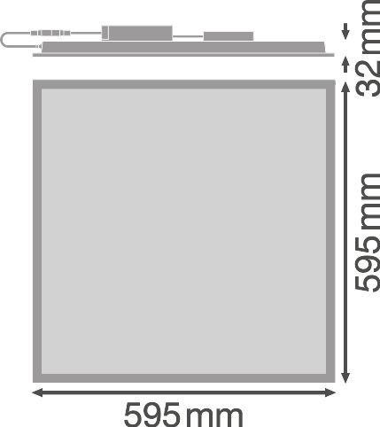 LED-Panel 595x595mm 33W 4000K 4320lm ws Konv Dimmung DALI-2 IP40