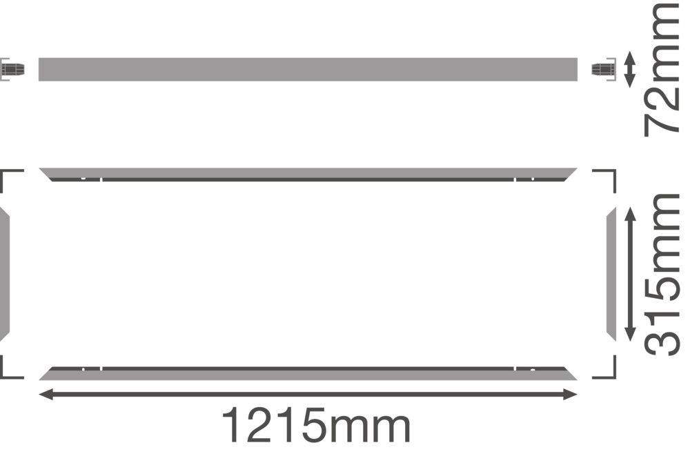Einbaurahmen ws Alu L1215mm B315mm H72mm
