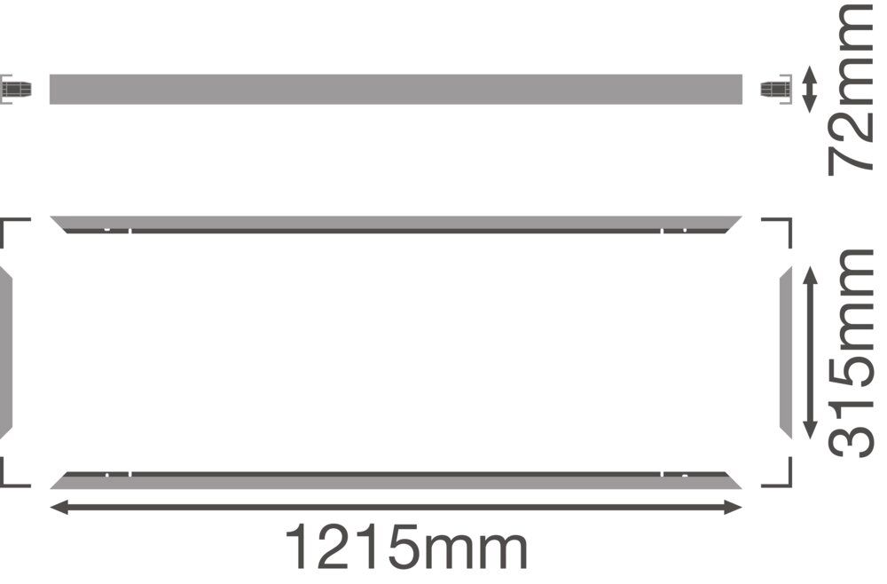 Einbaurahmen ws Alu L1215mm B315mm H72mm
