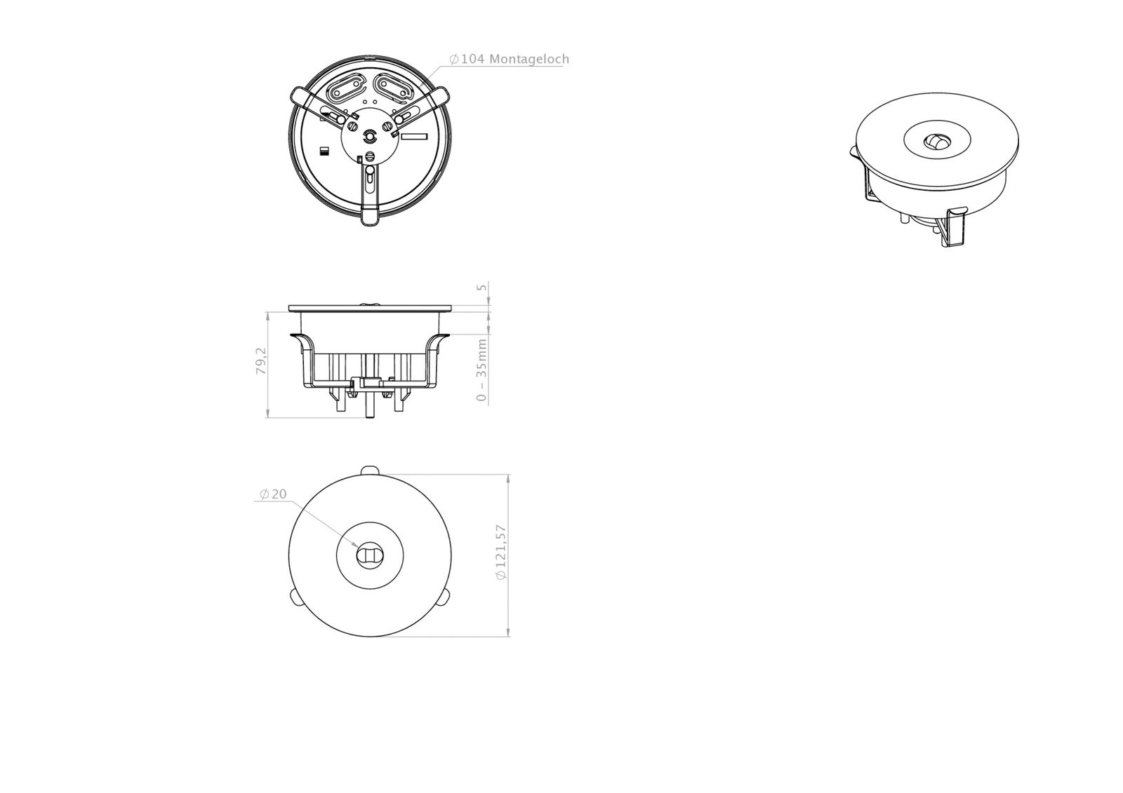 LED-Sicherheitsleuchte 3W 130lm IP20 EB 1LED Einb auto.Selbstt dezentr