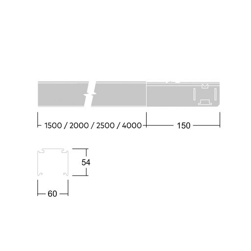 Tragschiene Lichtband 11pol IP20 ws L=4001mm