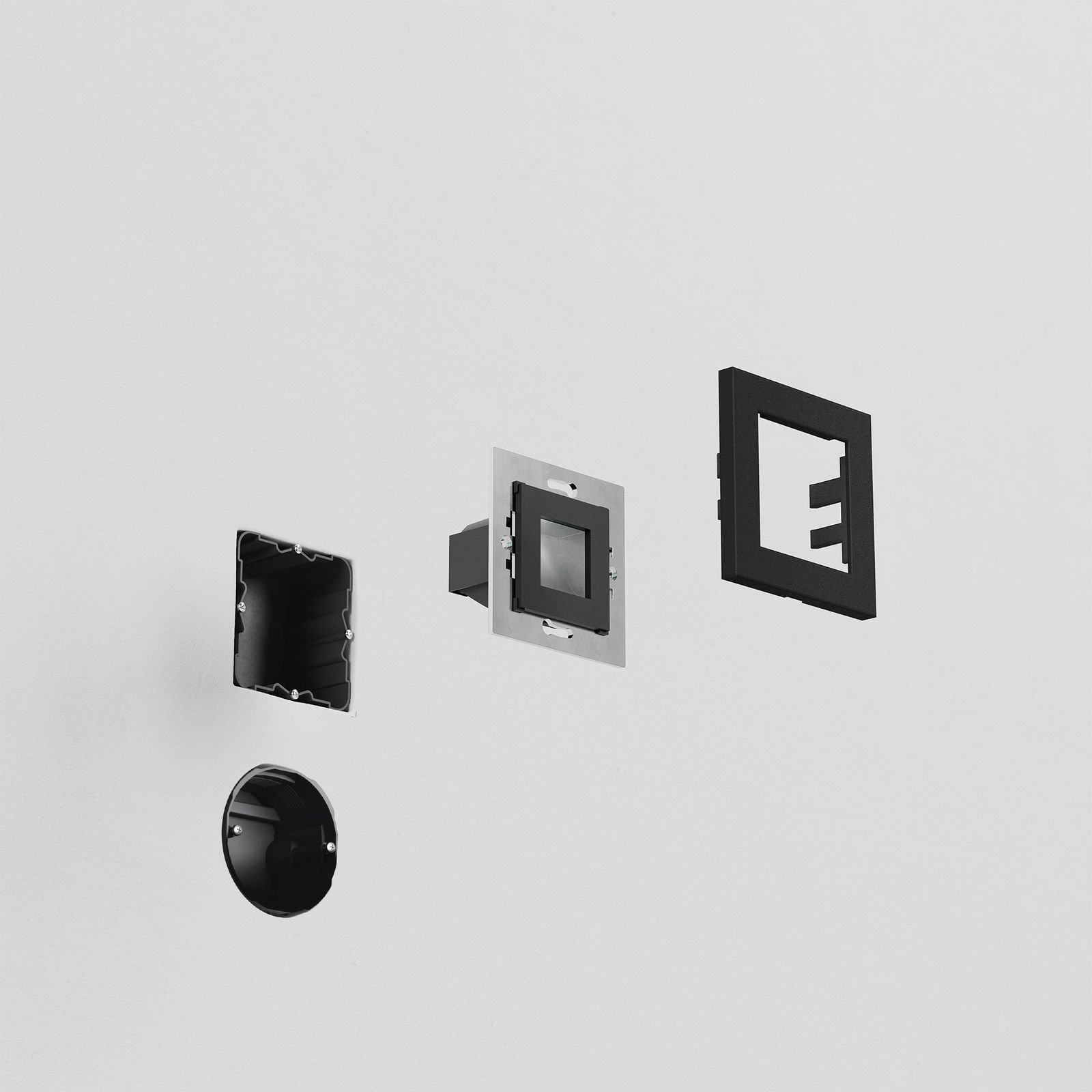 LED-Orientierungsleuchte CLICK 1,4W 1LED 2700K 31lm sw elektr.Trafo IP65 Scheibe