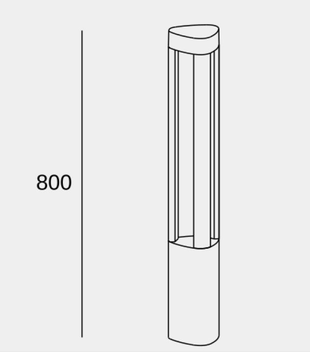 LED-Pollerleuchte 10,7W HELION IP66 1LED 2700-4000K 701lm anth Alu Kst_opal