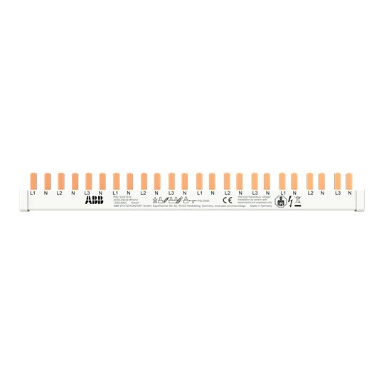 Phasenschiene 3+N 218mm 10qmm 63A Stift Isoliert f.Gerät_m.N-Leiter