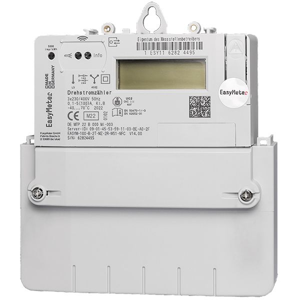Drehstromzähler Vierleit elektr digi D0 geeicht B 5A 100A 230-400V/N-L Zweitarif