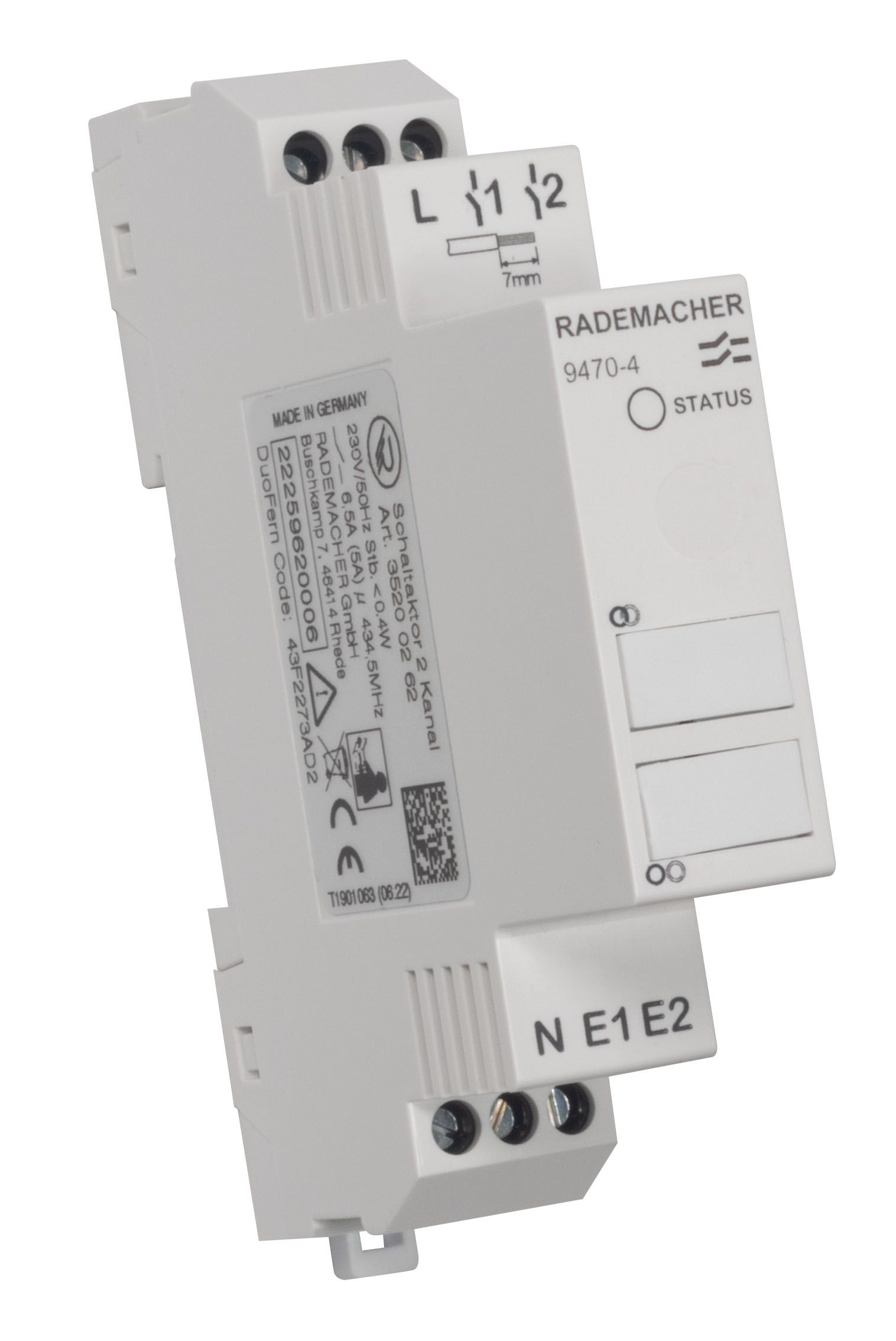 Schaltaktor Funkb C-Last REG 1TE 2f 6,5A 1500W 220-240V Vor Ort-/Handbedienung