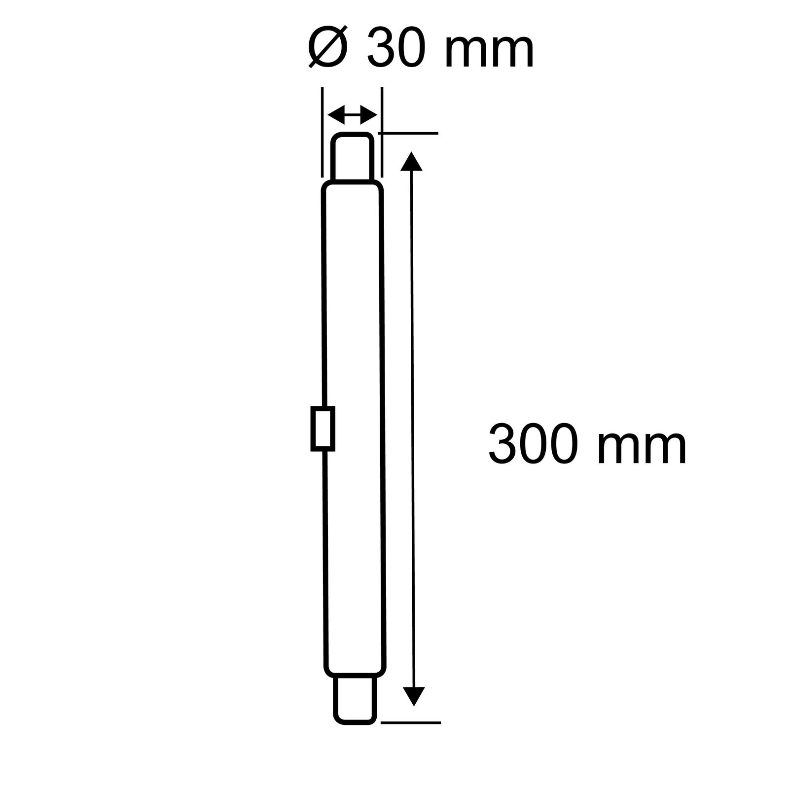 LED-Linienlampe S14s 7W 2700K 650lm F ws dim mattiert dimmbar AC Ø30x300mm