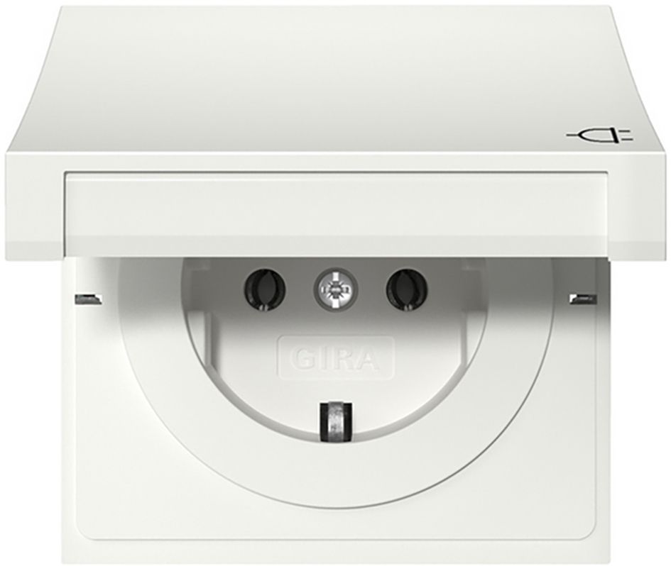 Steckdose 1f rws glz UP Schutzk Klappd IP20