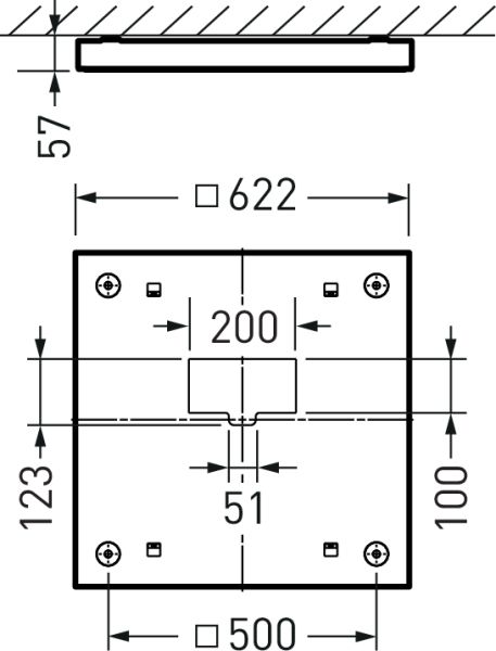 Aufbaurahmen ws ST L622mm B622mm H57mm