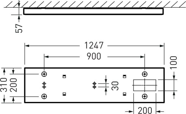 Aufbaurahmen ws ST L1247mm B310mm H57mm