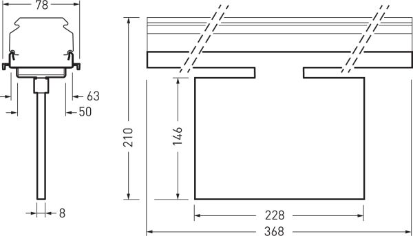 LED-Geräteträger 1,2W 5600K 12LEDs Konv IP00 elektr.Trafo si 78x368x210mm